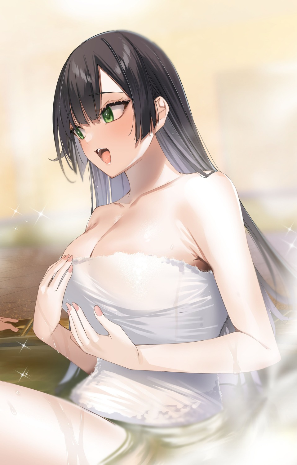 bathing breast_hold hitotsuba_kaede kakao ryoushin_no_shakkin_wo_katagawari_shite_morau_jouken_wa_nihonichi_kawaii_joshikousei_to_issho_ni_kurasu_koto_deshita. towel wet