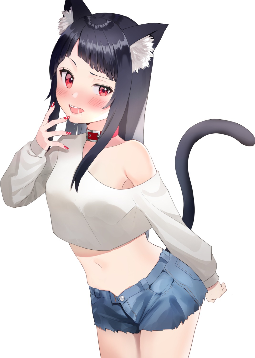 animal_ears kubong nekomimi no_bra tail