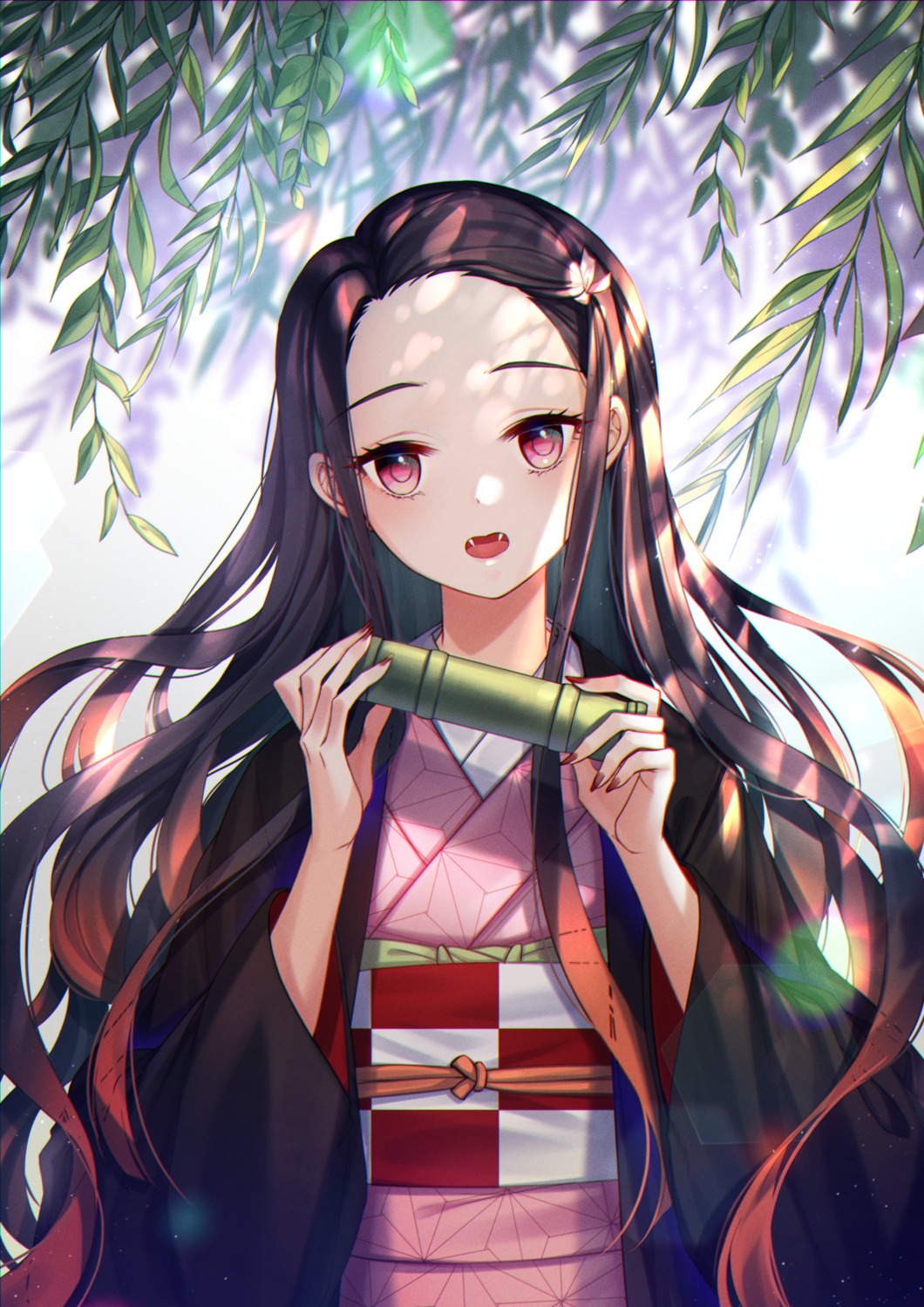 japanese_clothes kamado_nezuko kimetsu_no_yaiba kiwi_(pixiv6429539)