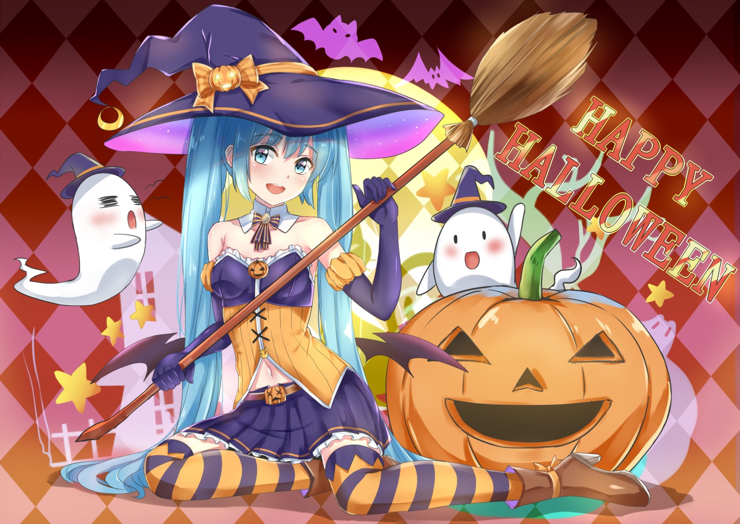 halloween hatsune_miku heels koi0806 thighhighs vocaloid witch