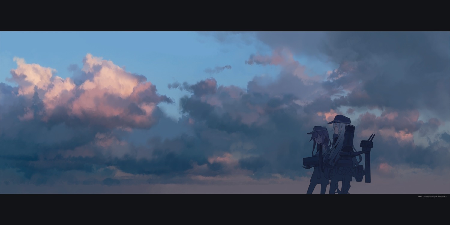 akatsuki_(kancolle) astg hibiki_(kancolle) kantai_collection landscape