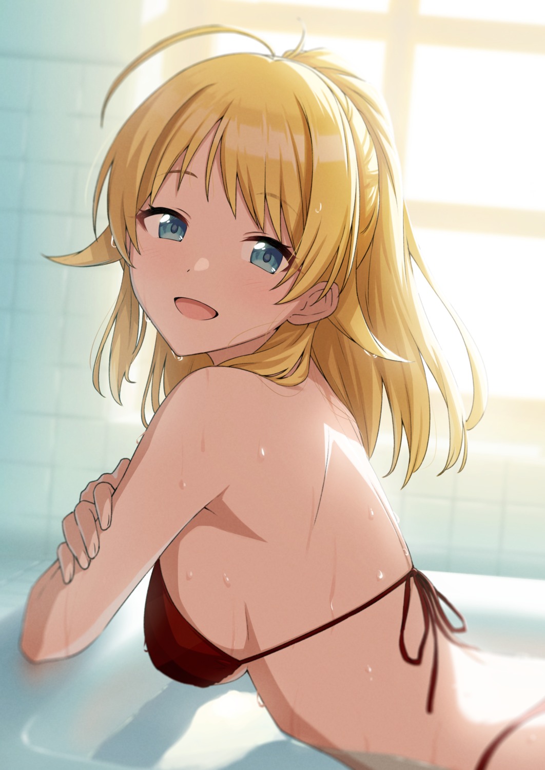 amochin bikini hachimiya_meguru swimsuits the_idolm@ster the_idolm@ster_shiny_colors wet