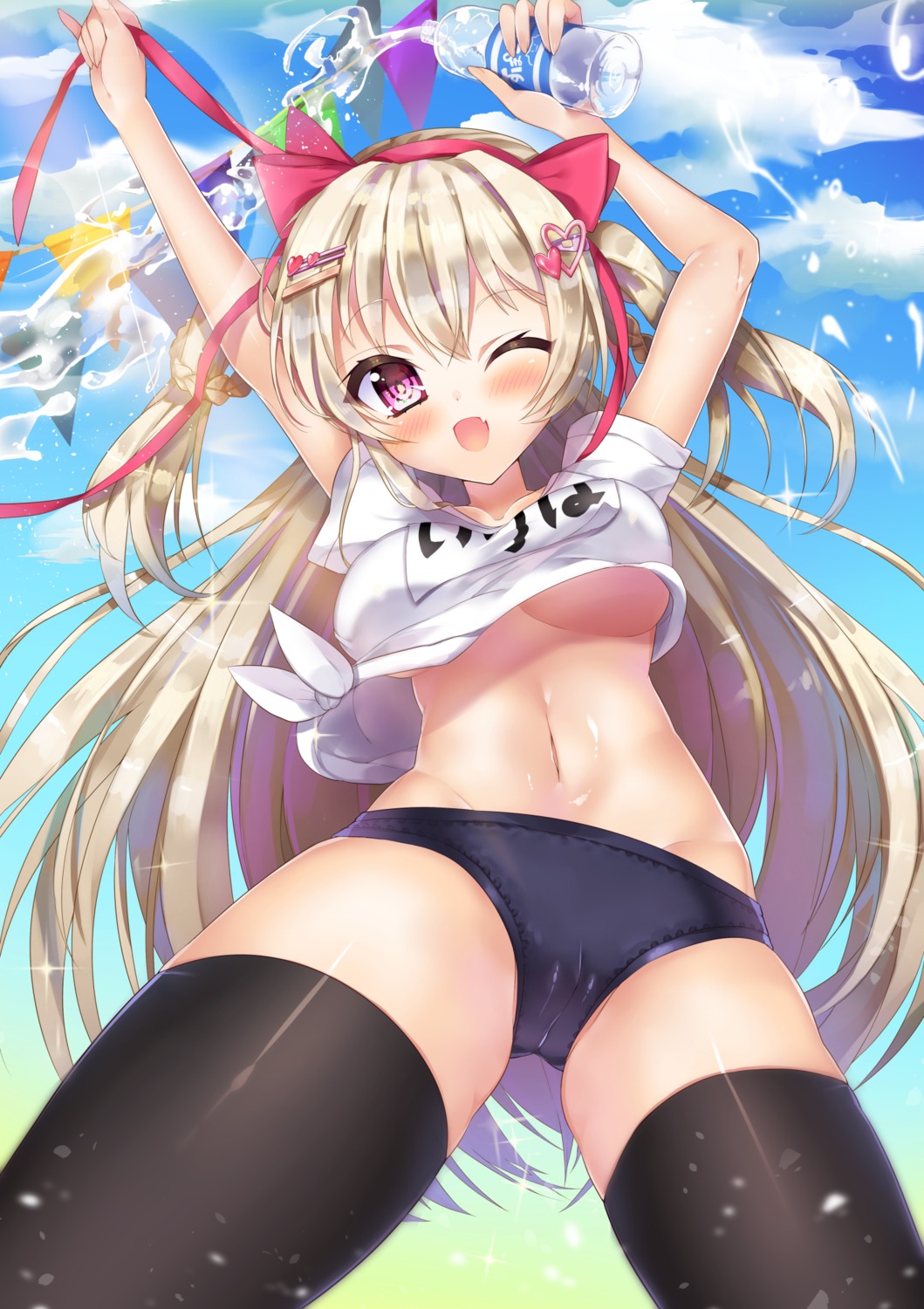 buruma cameltoe gym_uniform no_bra thighhighs underboob yayoichi_(yoruyoru108)