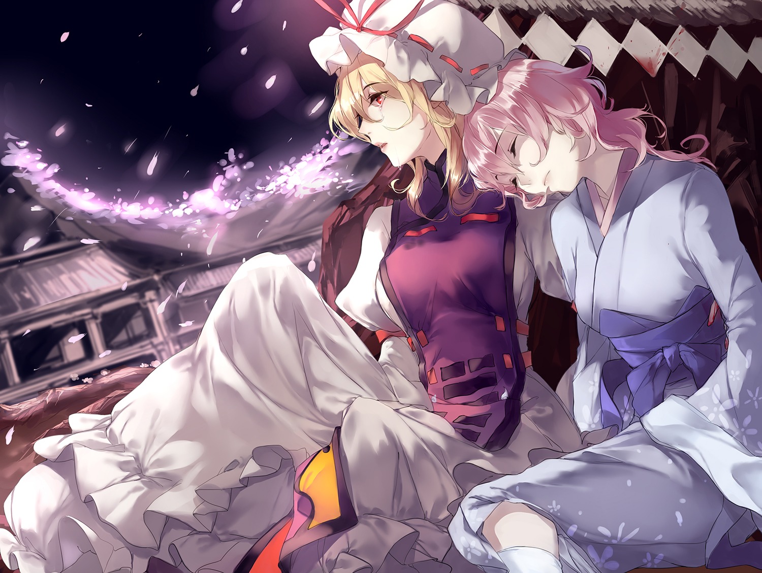 hug saigyouji_yuyuko touhou yakumo_yukari