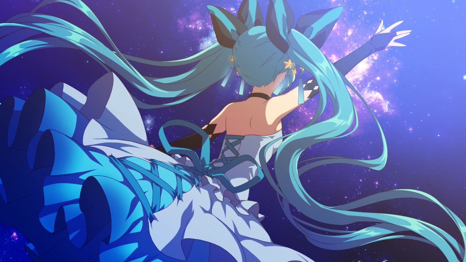 dress hatsune_miku matsuda_toki skirt_lift vocaloid wallpaper