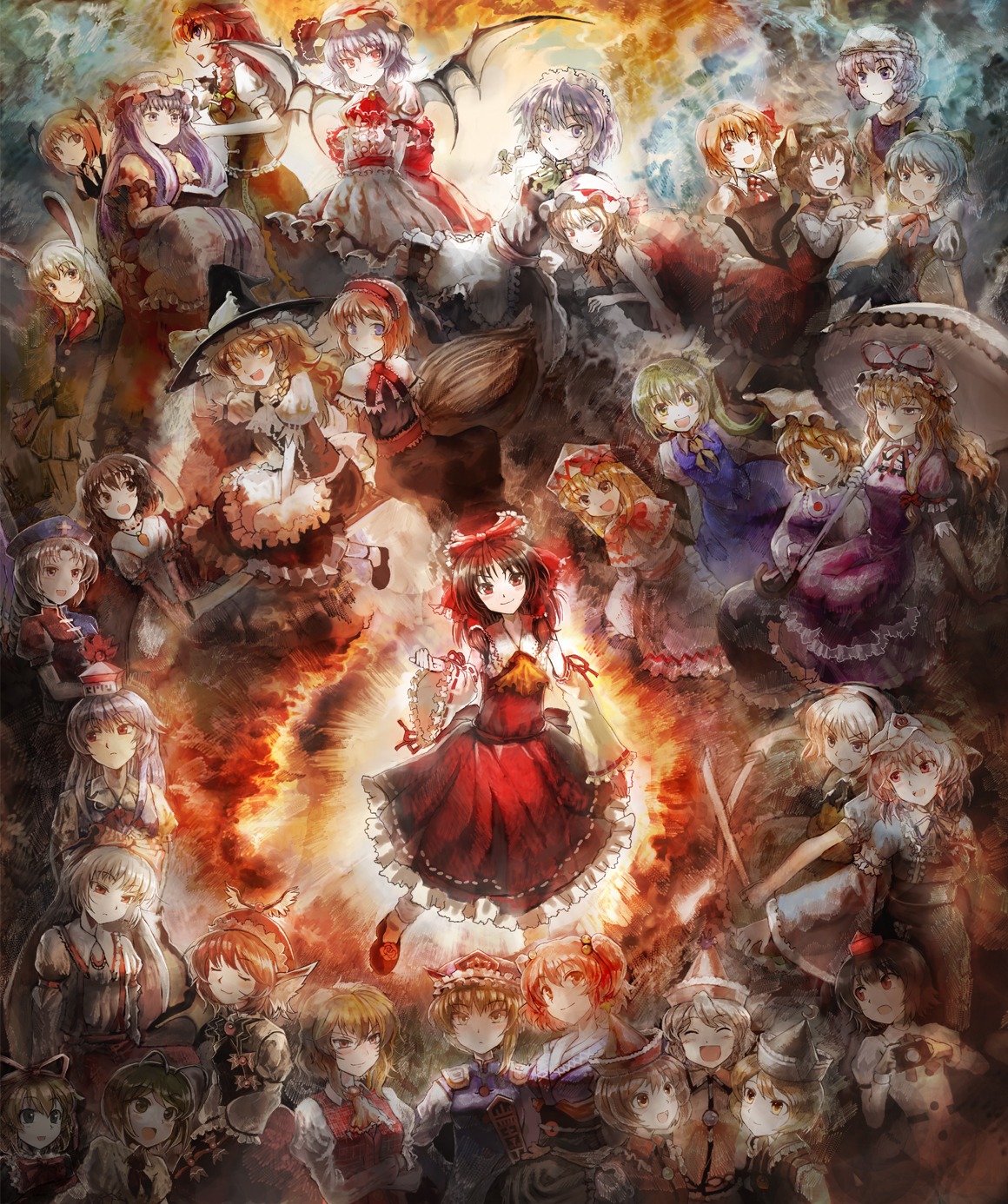 alice_margatroid asuka_(moto) chen cirno daiyousei flandre_scarlet fujiwara_no_mokou hakurei_reimu hong_meiling houraisan_kaguya inaba_tewi izayoi_sakuya kamishirasawa_keine kazami_yuuka kirisame_marisa koakuma konpaku_youmu letty_whiterock lily_white lunasa_prismriver lyrica_prismriver medicine_melancholy merlin_prismriver mystia_lorelei onozuka_komachi patchouli_knowledge reisen_udongein_inaba remilia_scarlet rumia saigyouji_yuyuko shameimaru_aya shikieiki_yamaxanadu touhou wriggle_nightbug yagokoro_eirin yakumo_ran yakumo_yukari