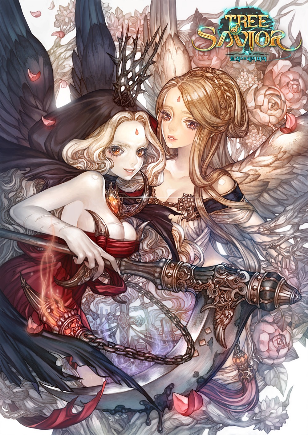 cleavage dress maggi tree_of_savior weapon wings