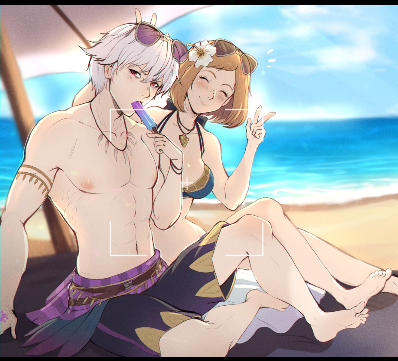 bikini evomanaphy fire_emblem fire_emblem_heroes fire_emblem_kakusei grima_(fire_emblem) kiran_(fire_emblem) megane robin_(fire_emblem) swimsuits