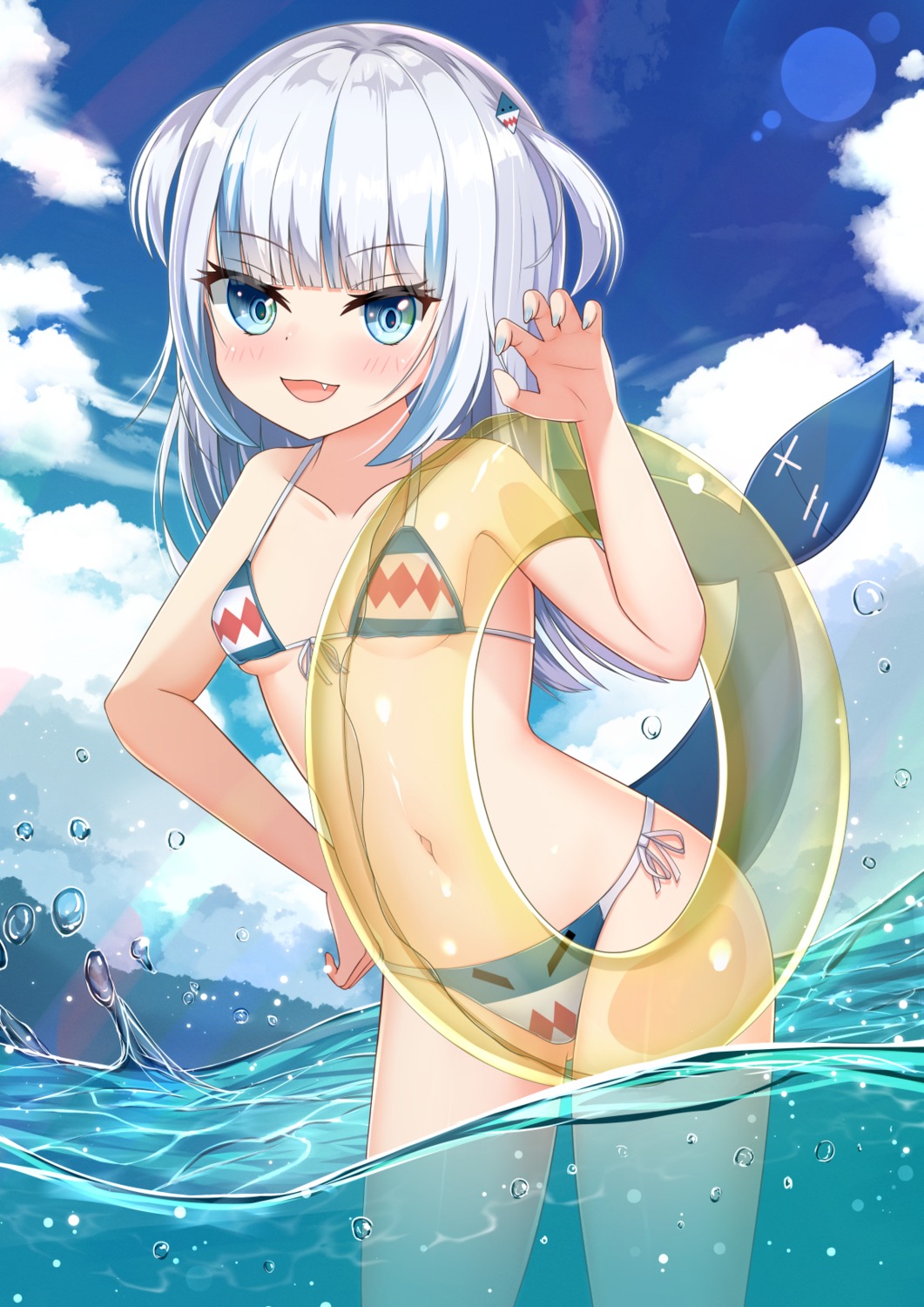 bikini gawr_gura hololive hololive_english nc731 swimsuits tail wet