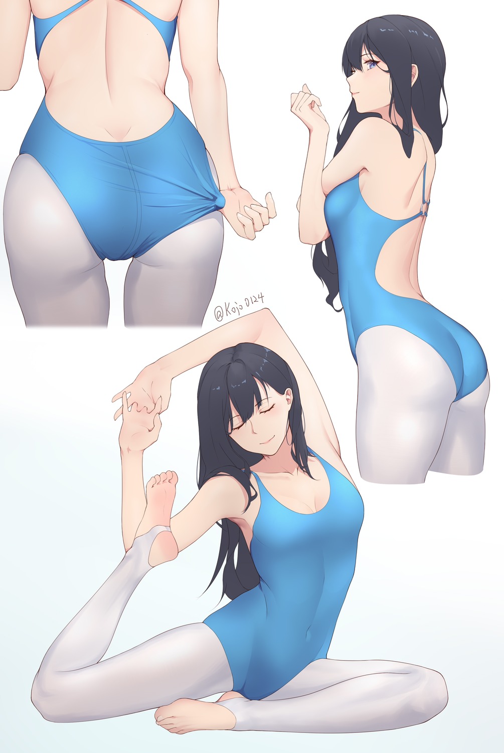 ass cleavage feet kouase leotard no_bra pantyhose