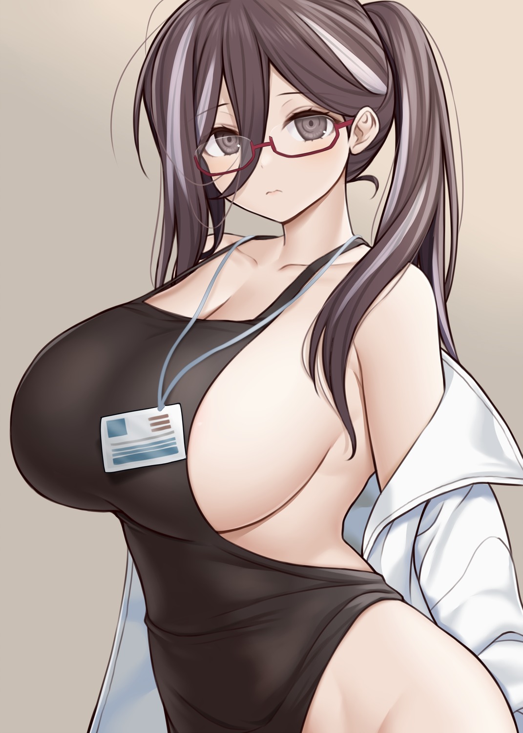 asamura_hiori azur_lane dr._anzeel_(azur_lane) megane no_bra