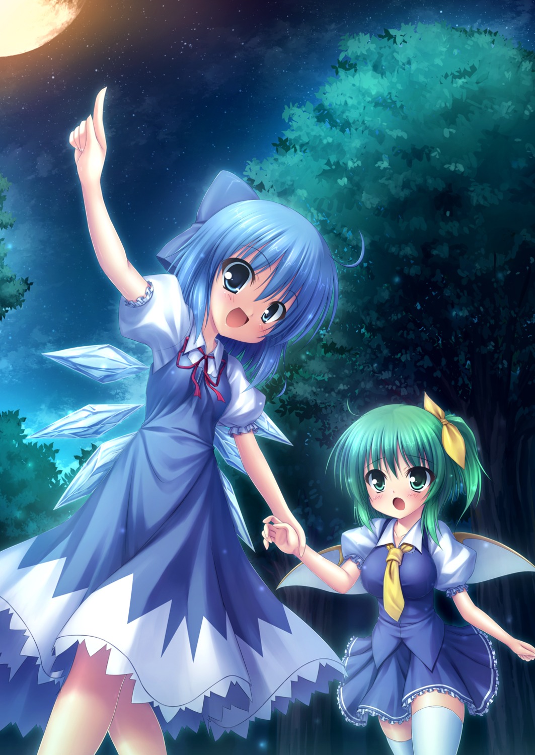 cirno daiyousei takeponi_an thighhighs touhou wings