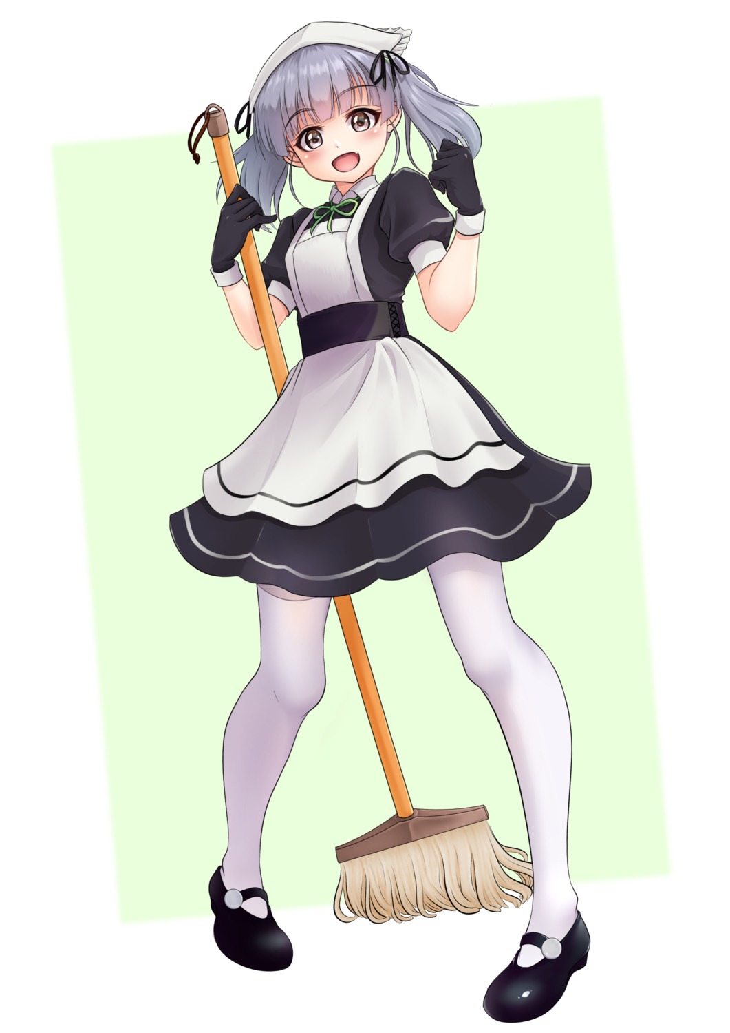 kantai_collection maid makura_(user_jpmm5733) ooshio_(kancolle) pantyhose