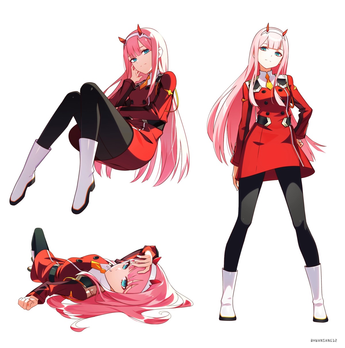 darling_in_the_franxx horns hwansang pantyhose uniform zero_two_(darling_in_the_franxx)