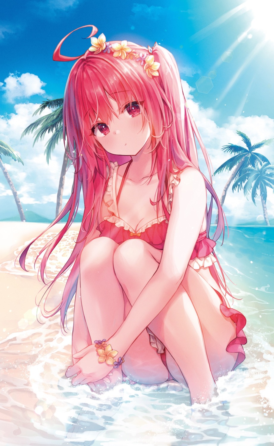 bikini cleavage konomi liar_liar saionji_sarasa skirt_lift swimsuits thong wet