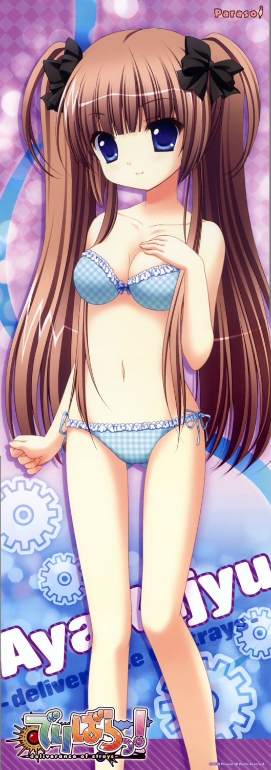 bikini delivara! kino kujou_aya parasol stick_poster swimsuits