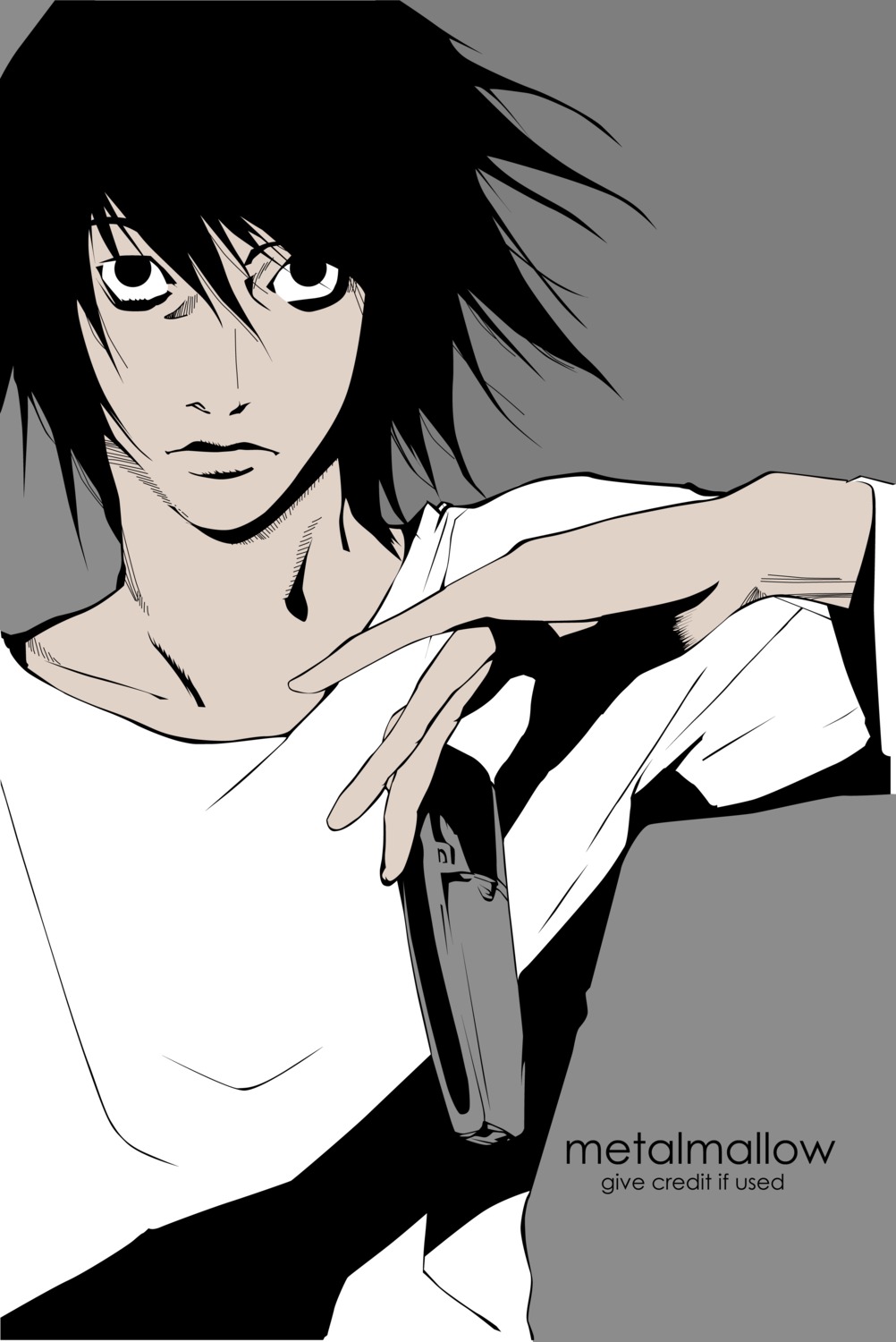death_note l male signed transparent_png vector_trace