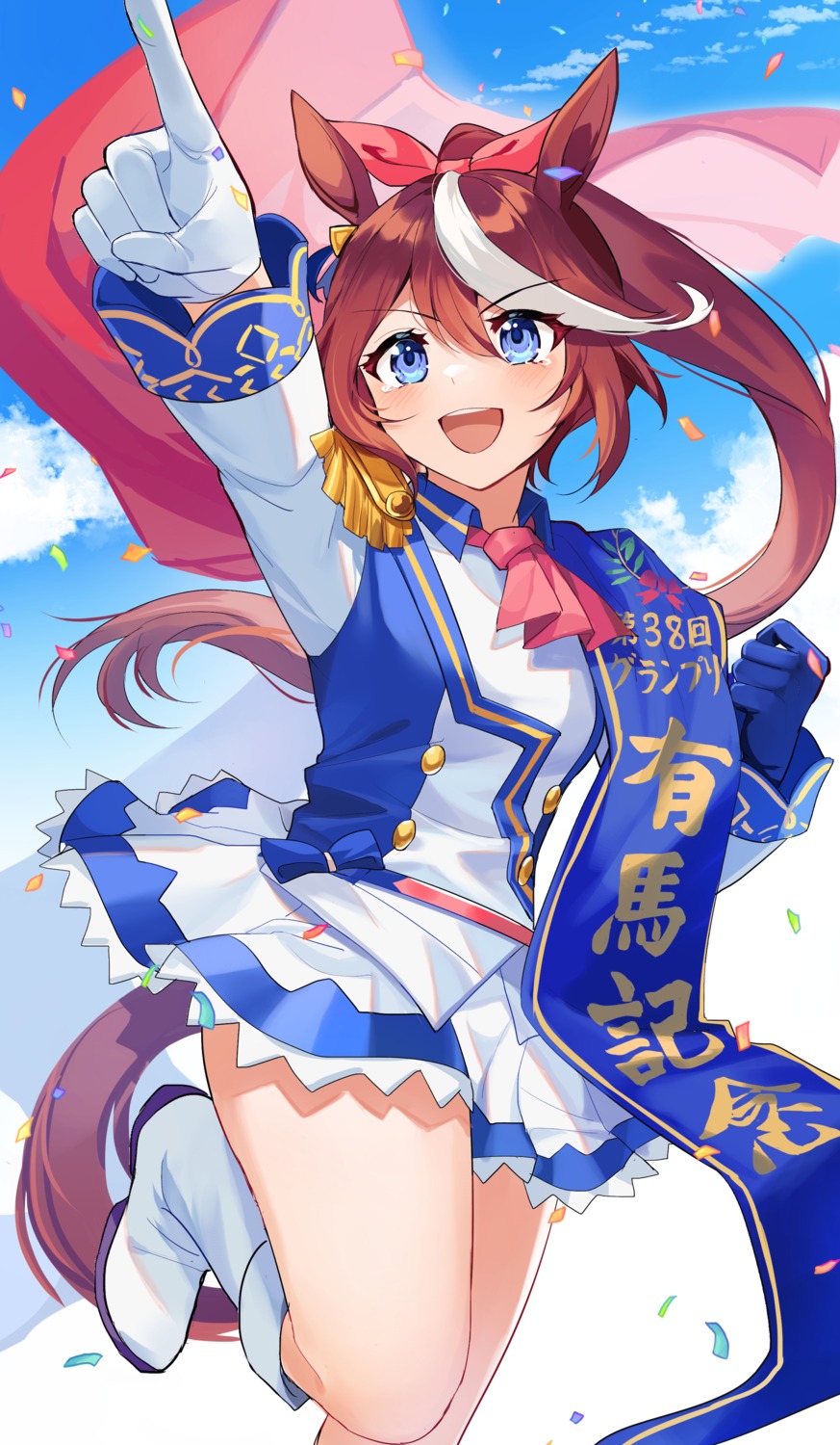akitsuki_(oenothera) animal_ears skirt_lift tail tokai_teio_(umamusume) uma_musume_pretty_derby uniform