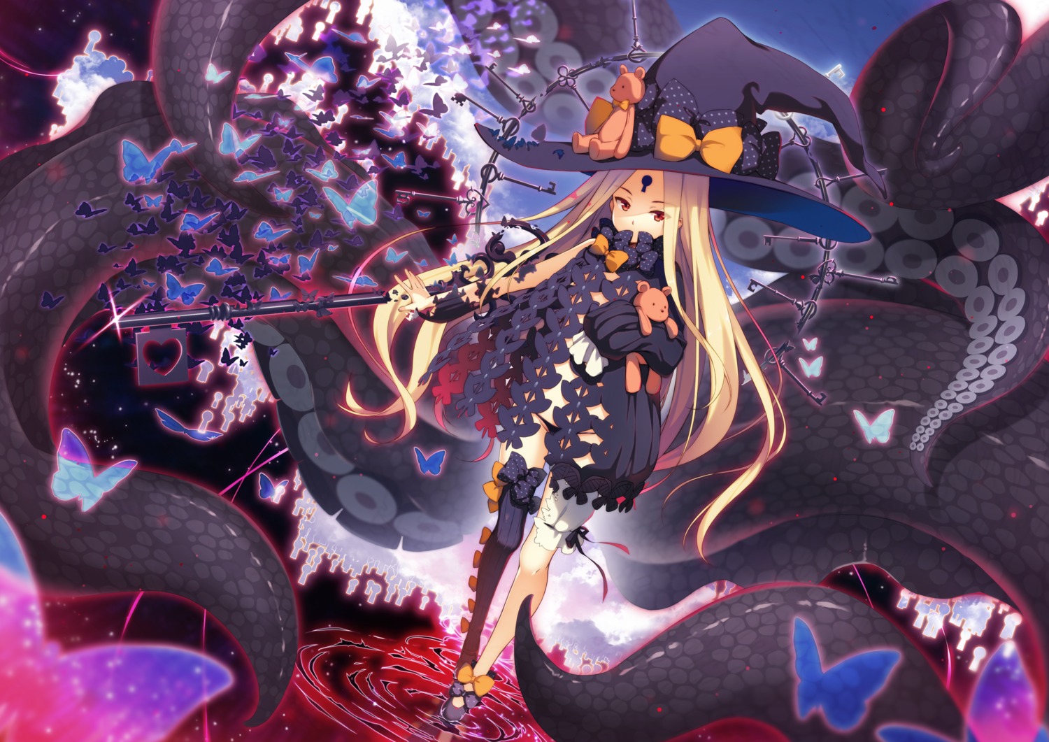 abigail_williams_(fate) fate/grand_order loli pantsu tentacles thighhighs topless witch yuzuka