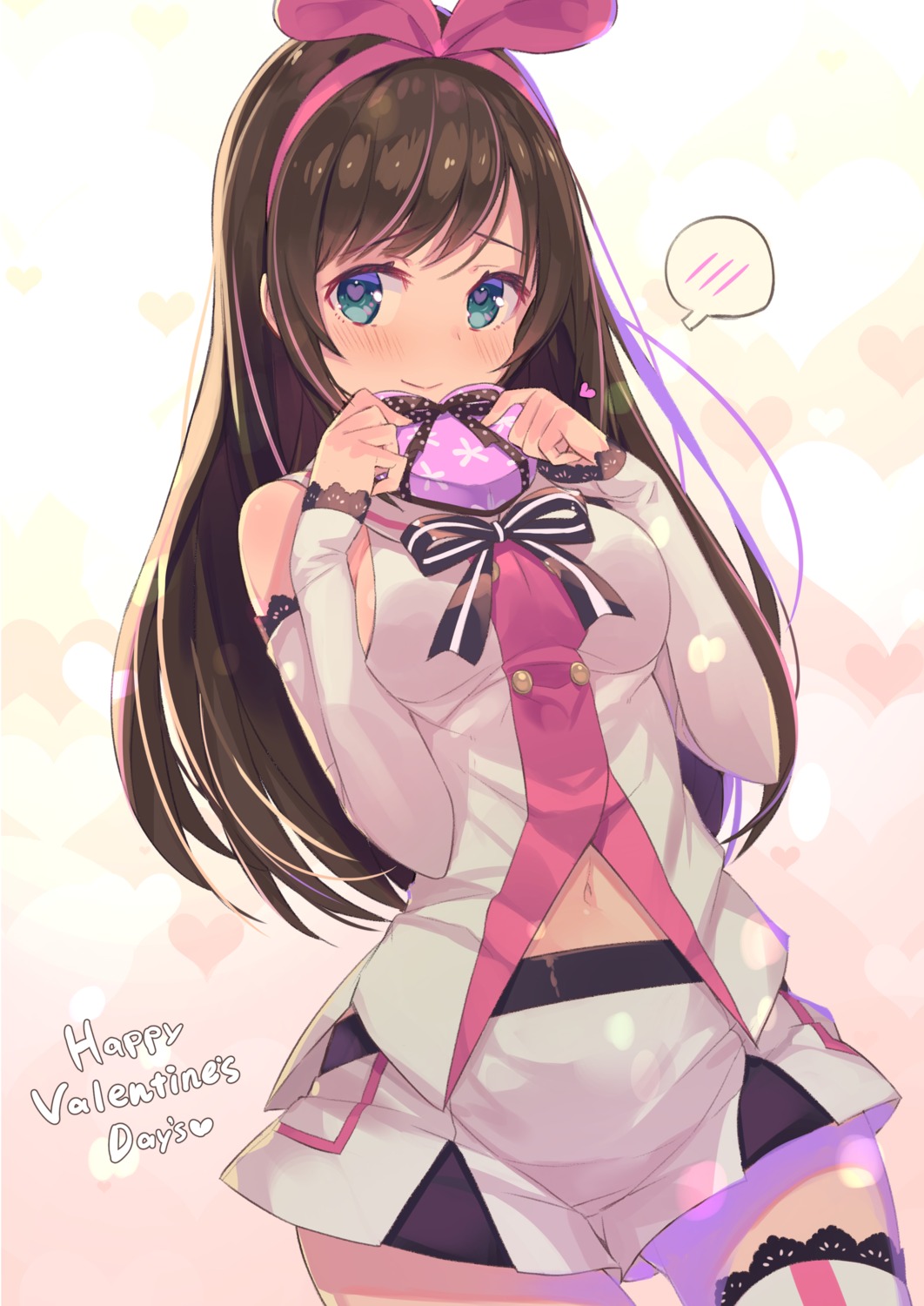 a.i._channel kizuna_ai tam-u thighhighs valentine