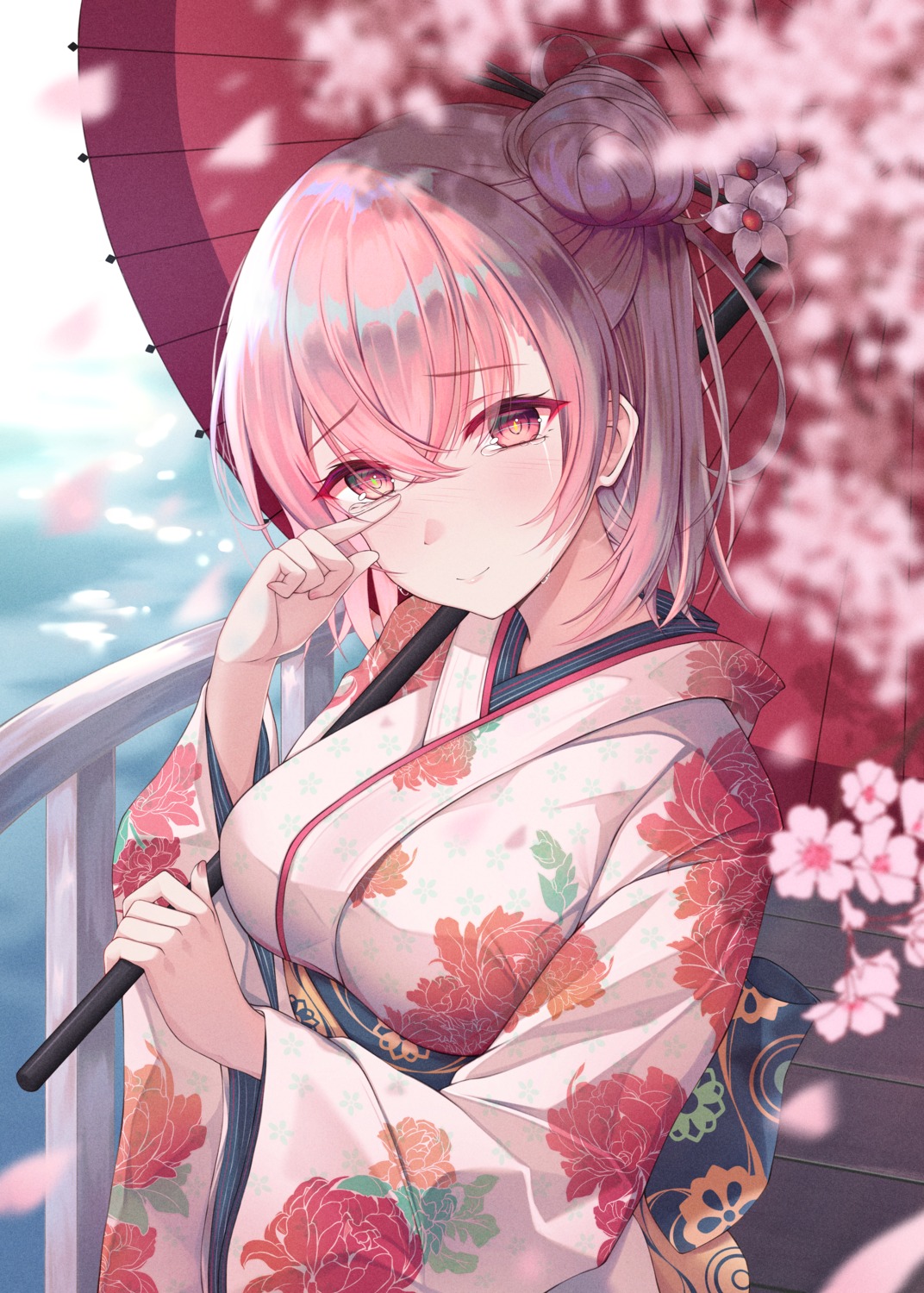 infinity_(kkx132) kimono umbrella yahari_ore_no_seishun_lovecome_wa_machigatteiru. yuigahama_yui