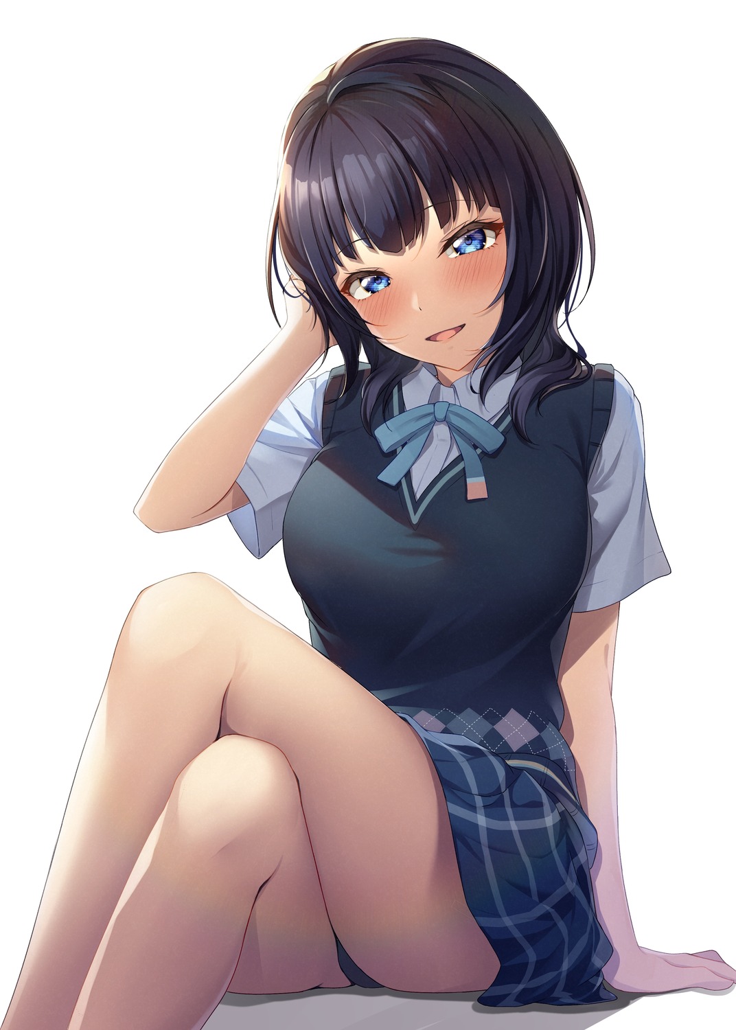 asaka_karin love_live!_nijigasaki_high_school_idol_club oku_1225 pantsu seifuku skirt_lift sweater