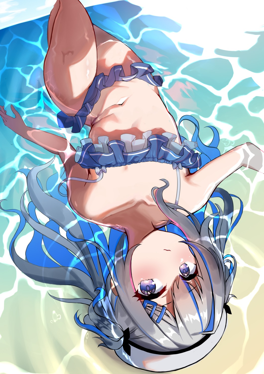 amane_kanata bikini hololive swimsuits trap_(drthumt) wet