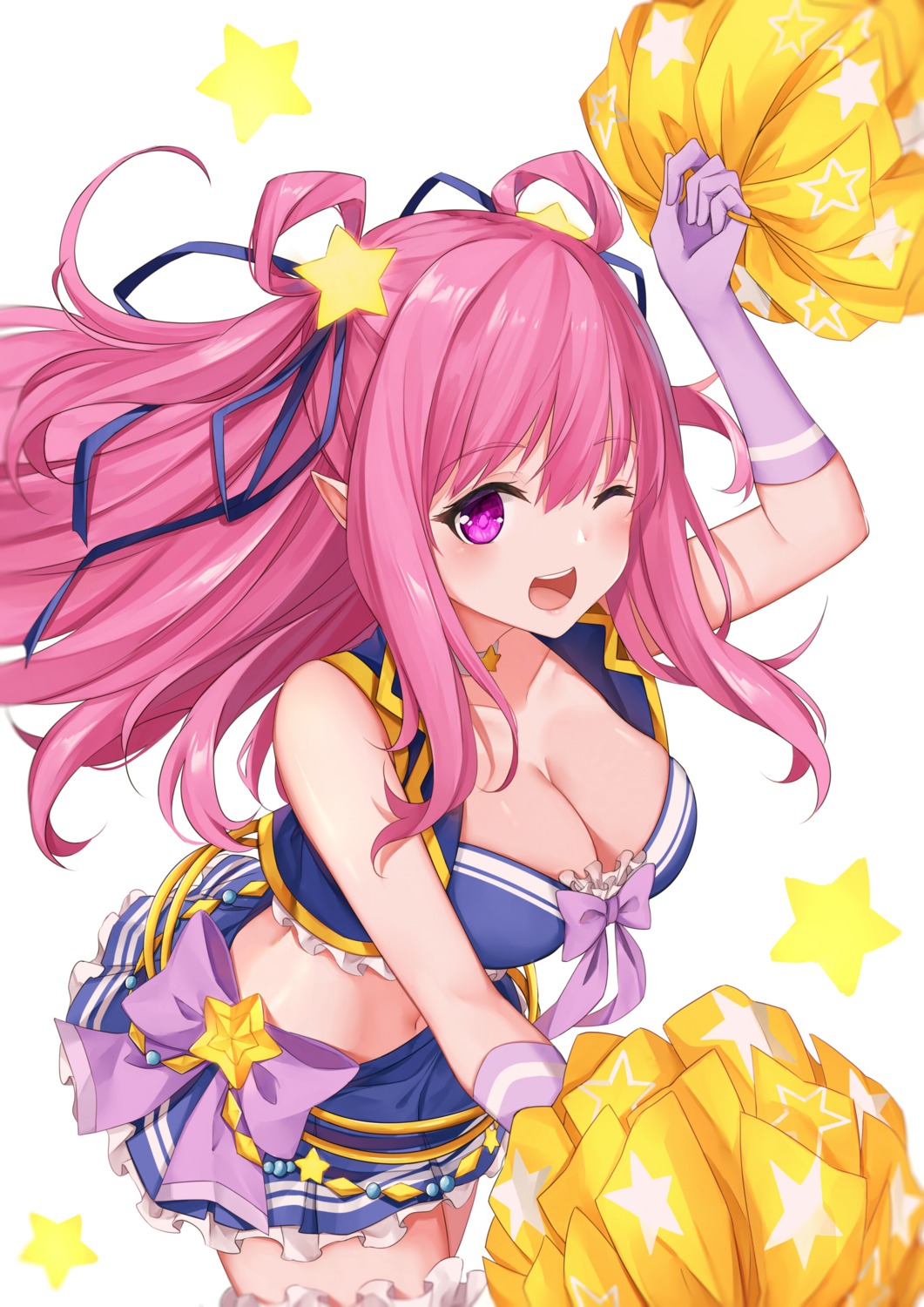 cheerleader garter kashiwazaki_hatsune pointy_ears princess_connect! princess_connect!_re:dive to_naive