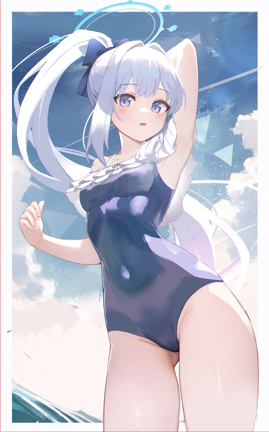 blue_archive darudana halo swimsuits tsukiyuki_miyako