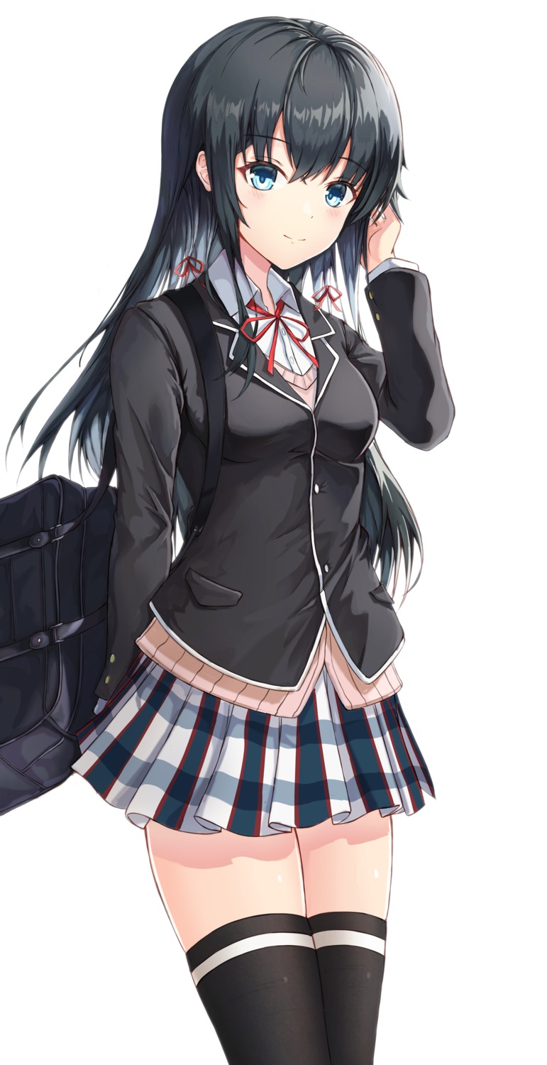 neon_(hhs9444) seifuku sweater thighhighs yahari_ore_no_seishun_lovecome_wa_machigatteiru. yukinoshita_yukino