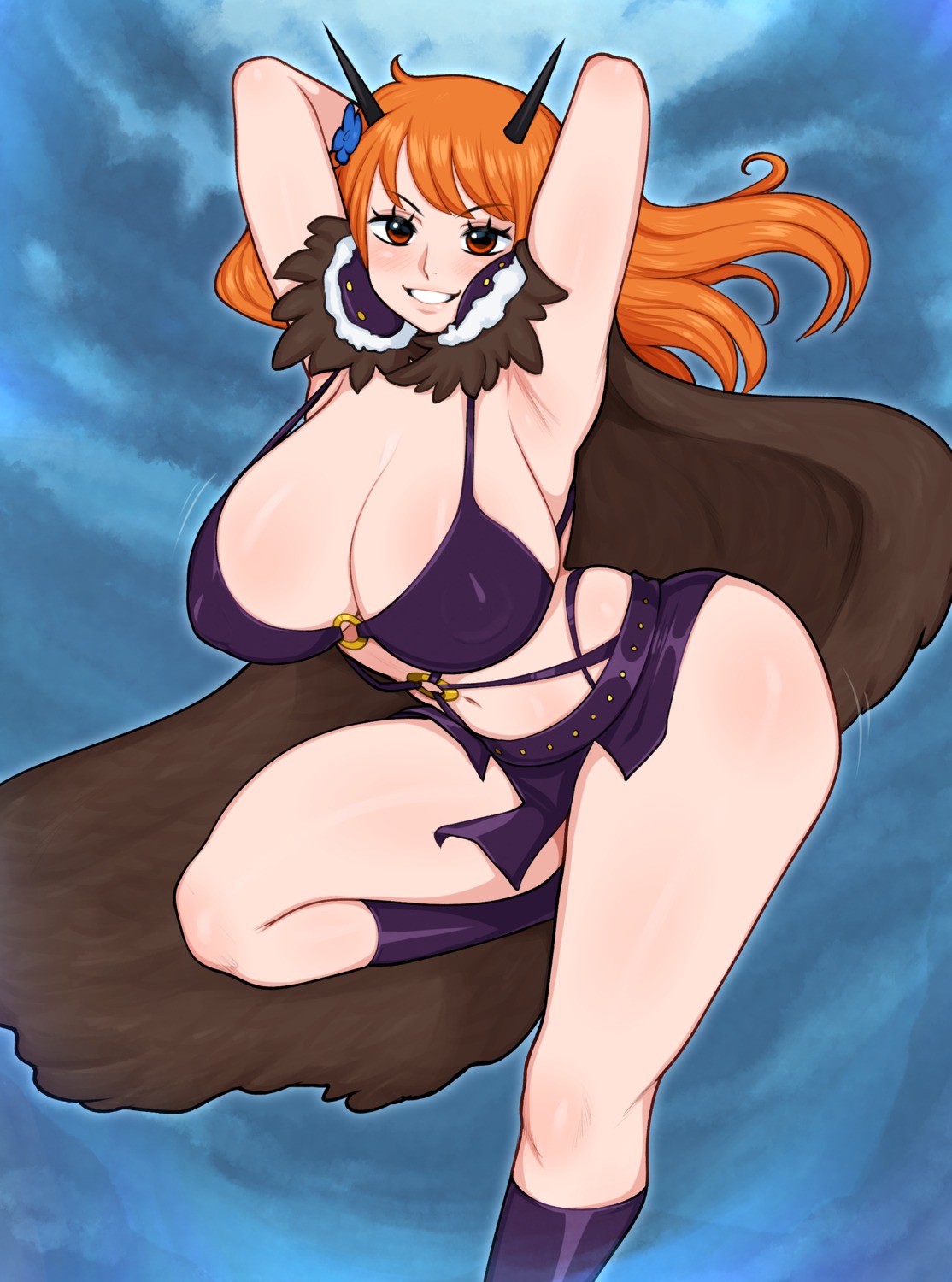 afrobull bikini_armor horns nami one_piece