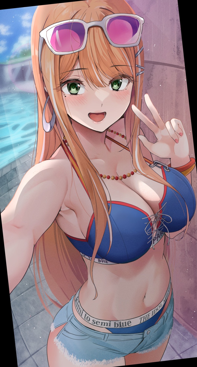 bikini gakuen_idolm@ster megane selfie sezoku shiun_sumika swimsuits the_idolm@ster