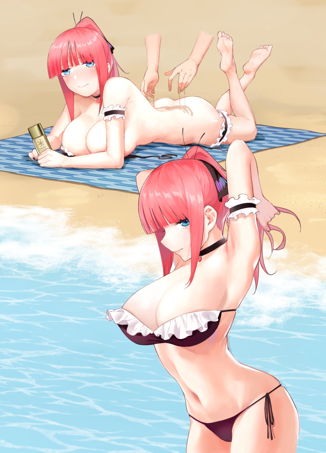 5-toubun_no_hanayome bikini cameltoe cream feet garter kosmos_beta nakano_nino naked swimsuits