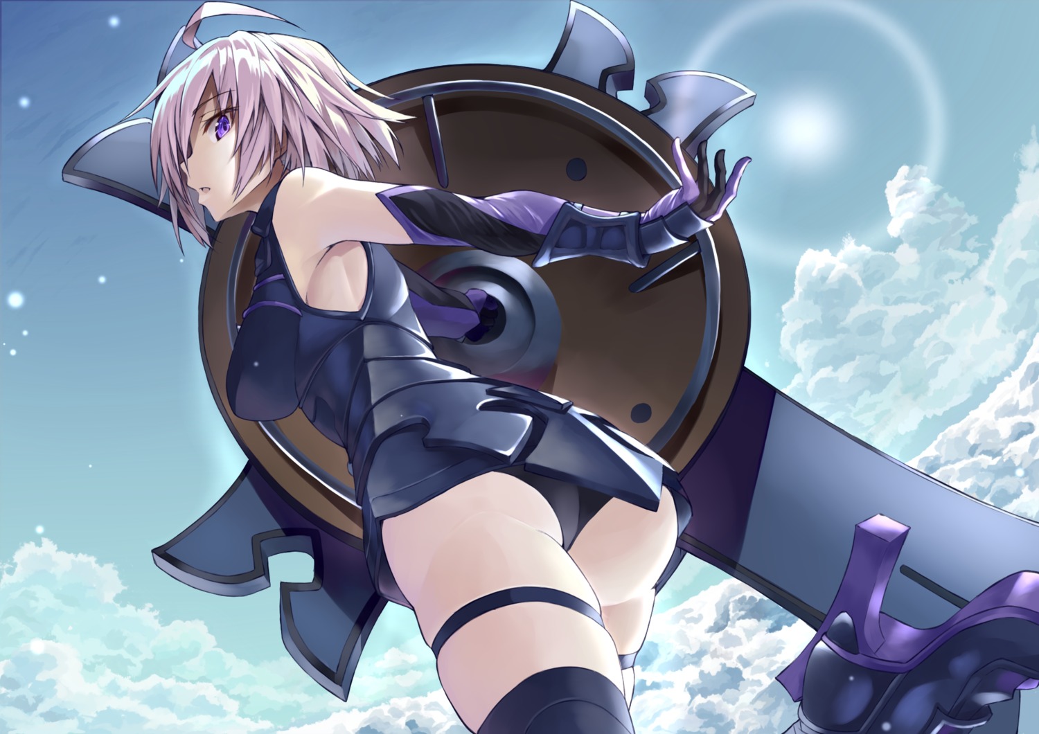 armor ass fate/grand_order garter heels mash_kyrielight pantsu shunichi thighhighs