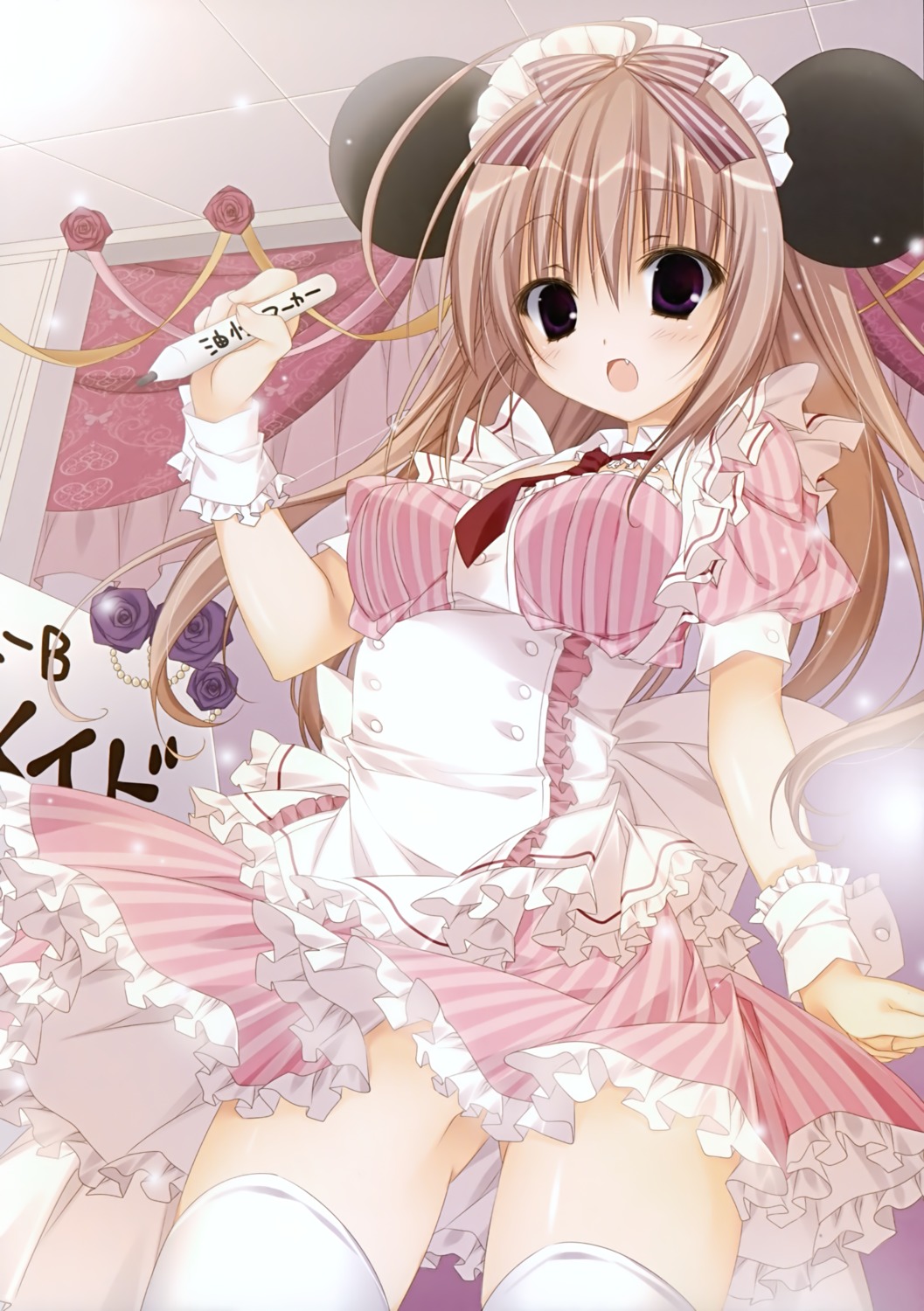 animal_ears inugami_kira maid thighhighs