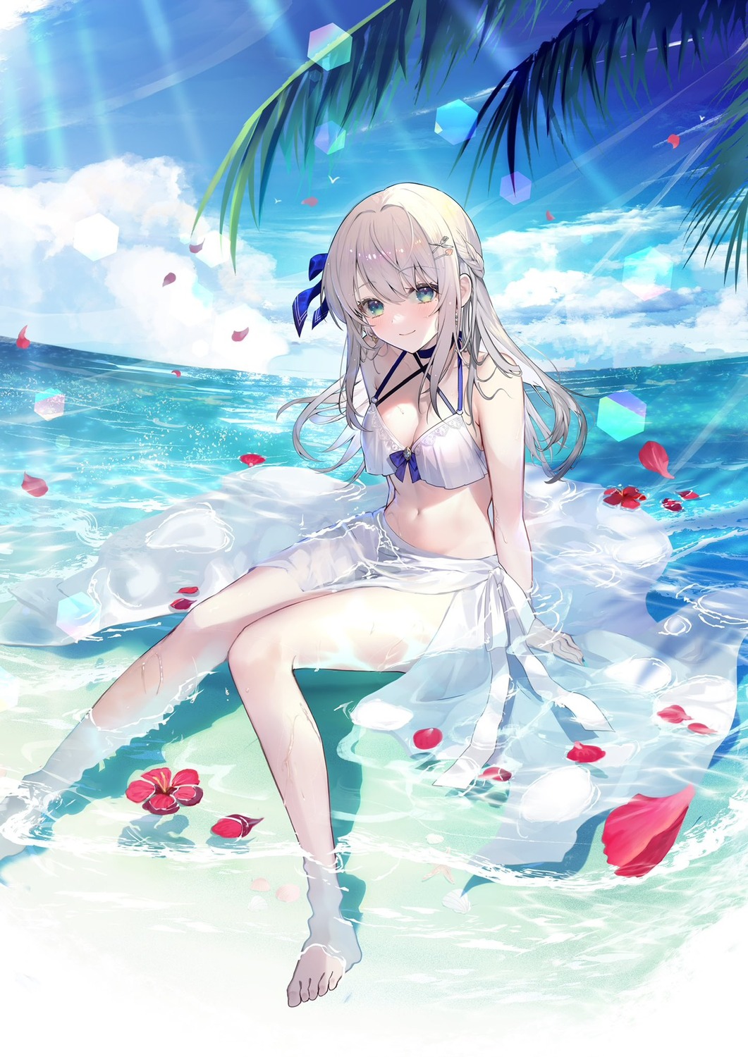 bikini indie_virtual_youtuber nagino_mashiro rilmok swimsuits wet