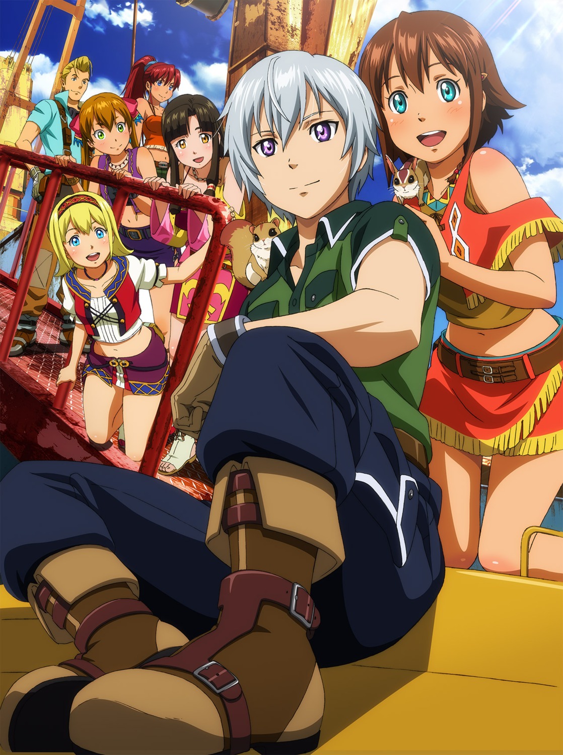 amy_(gargantia) bellows cleavage grace_(gargantia) ledo melty_(gargantia) pinion saaya_(gargantia) suisei_no_gargantia