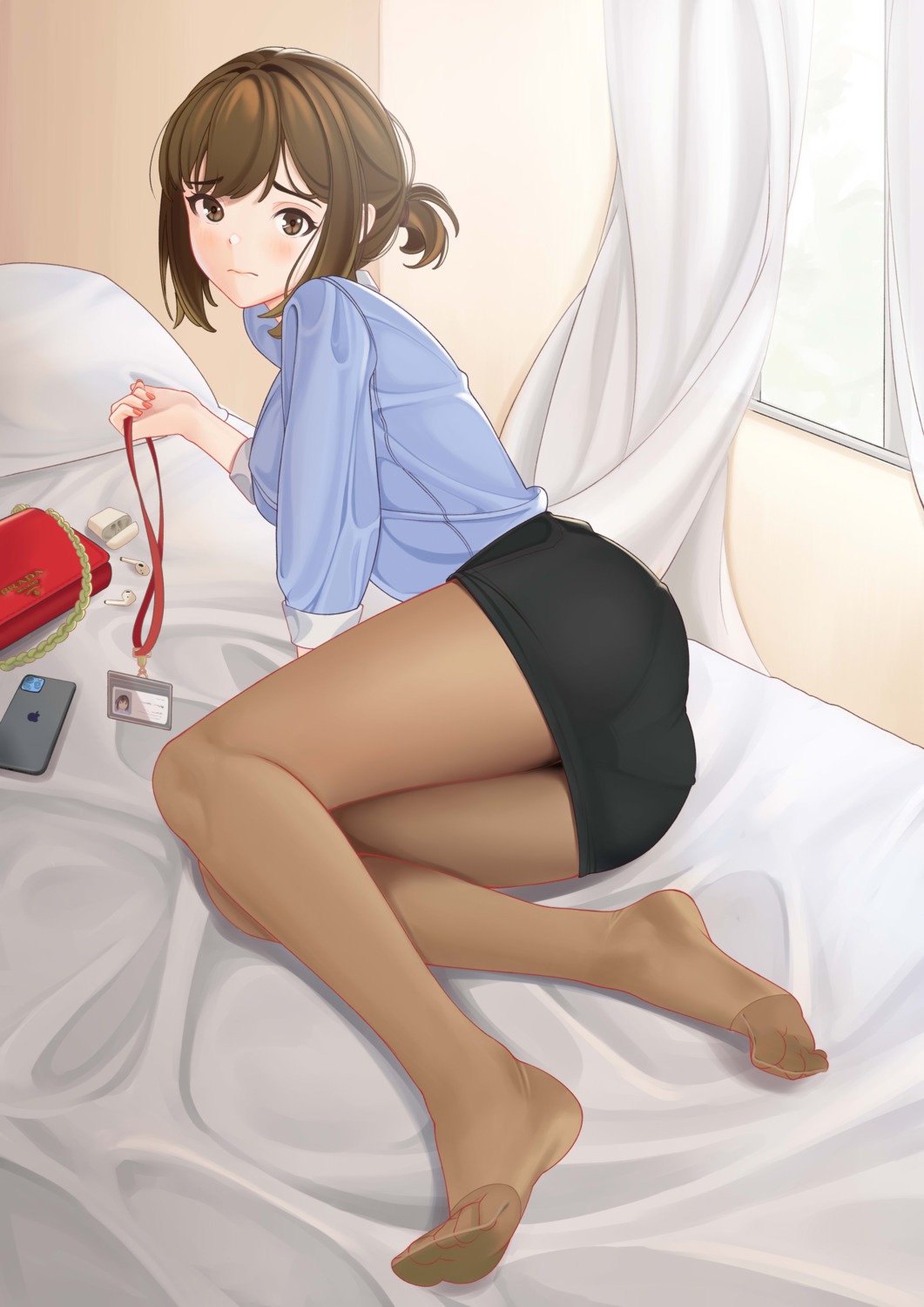 ass dress_shirt feet ganbare_douki-chan pantyhose quatthro