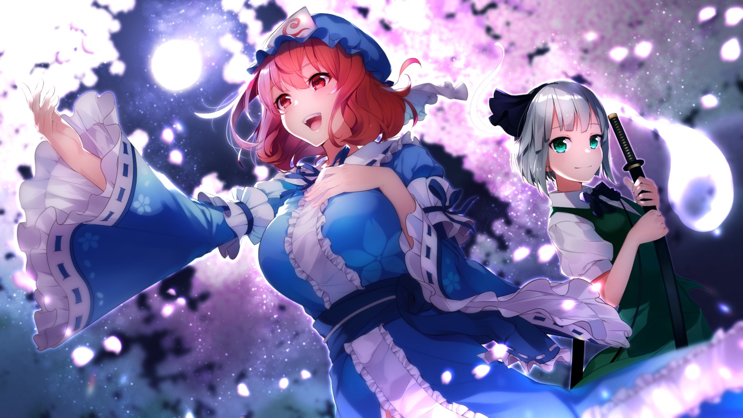 bon_(bonbon315) breast_hold konpaku_youmu saigyouji_yuyuko sword touhou