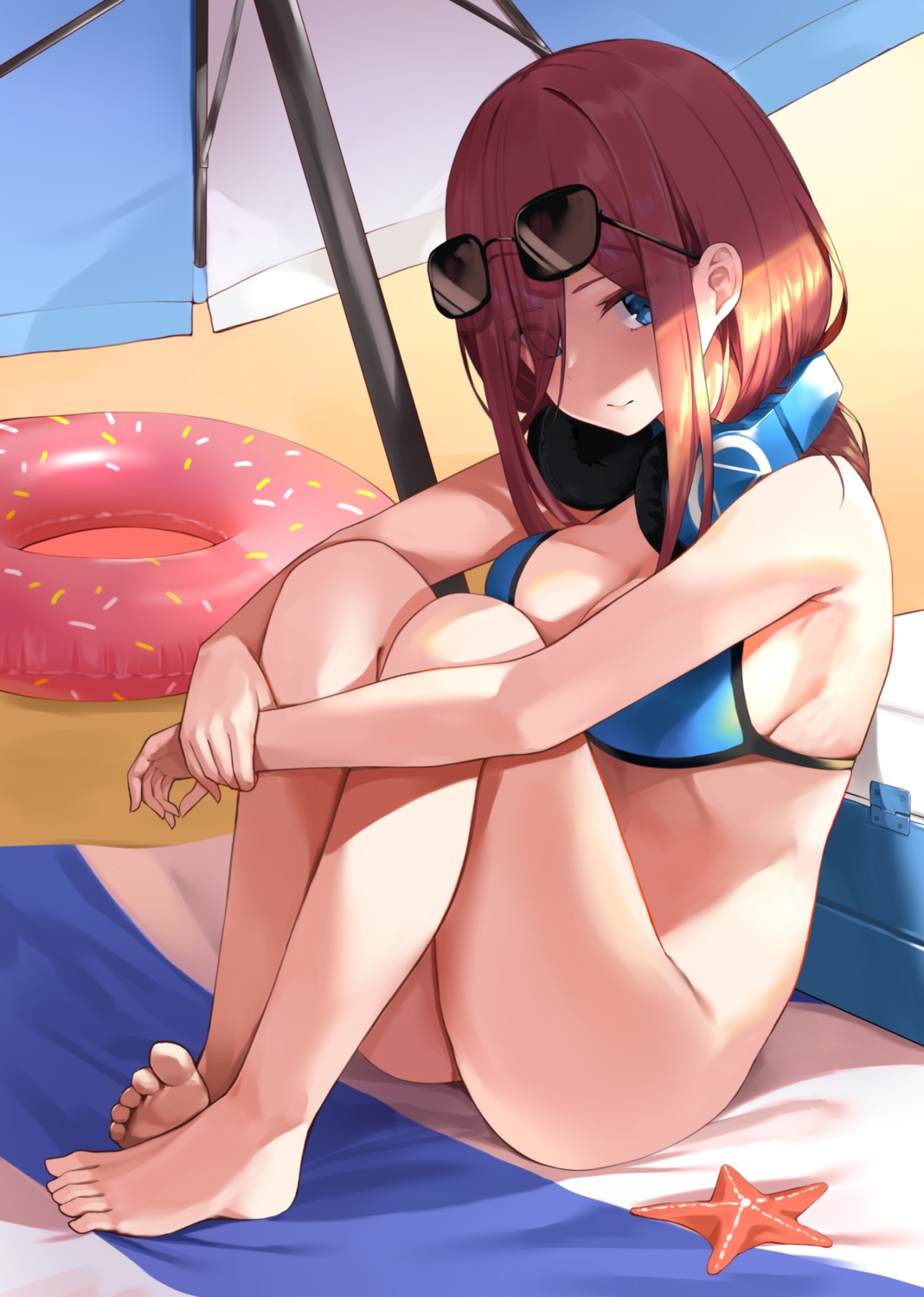 5-toubun_no_hanayome bikini_top bottomless cleavage feet headphones megane nakano_miku photoshop star741 swimsuits