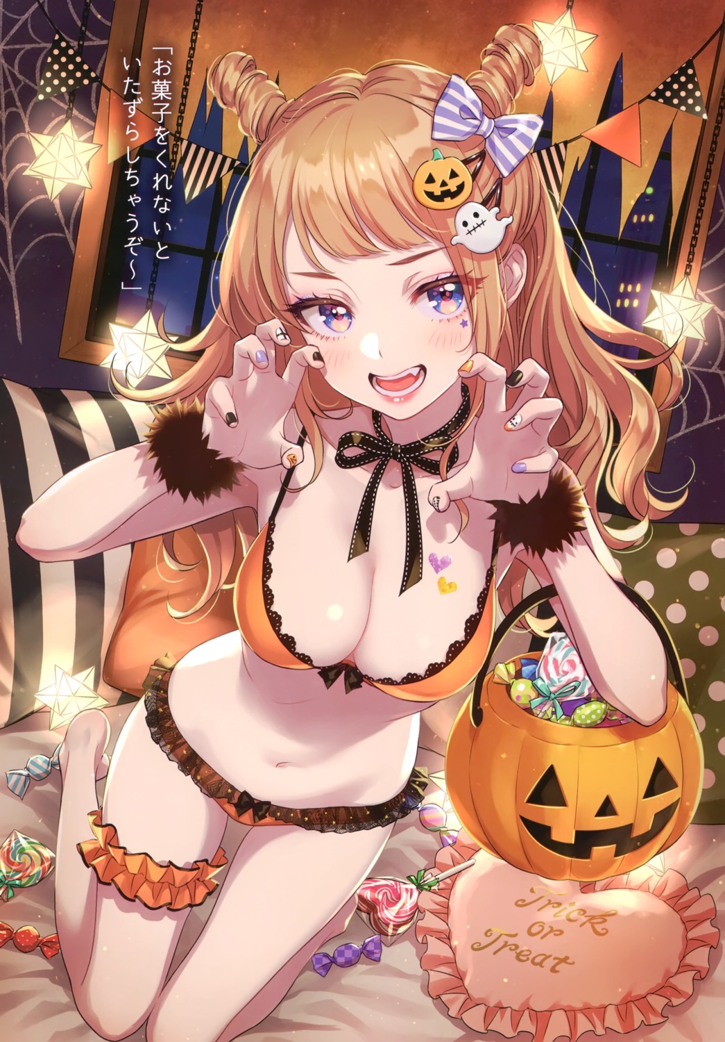 bra canvas garter halloween morikura_en pantsu