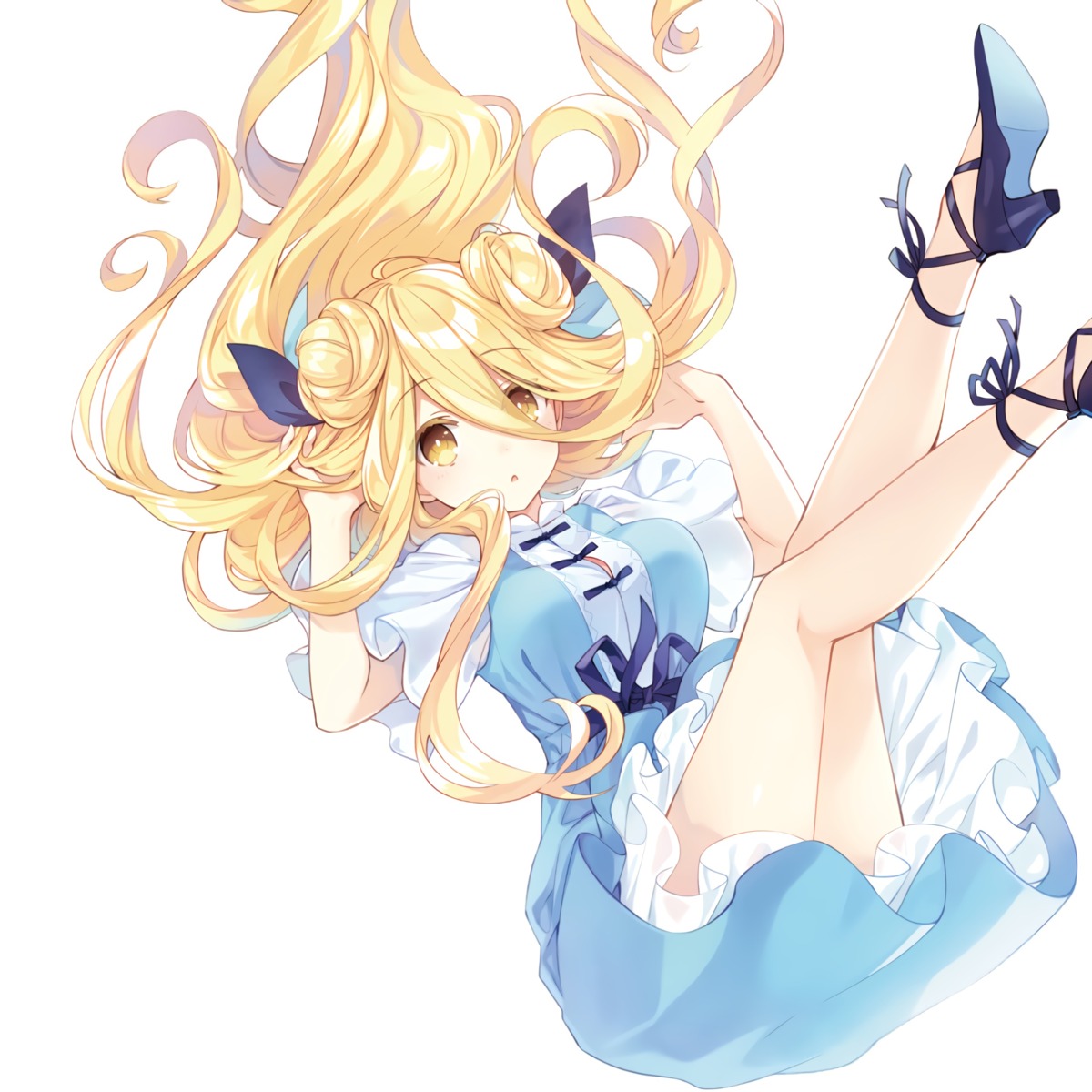 date_a_live dress heels hoshimiya_mukuro skirt_lift tsunako