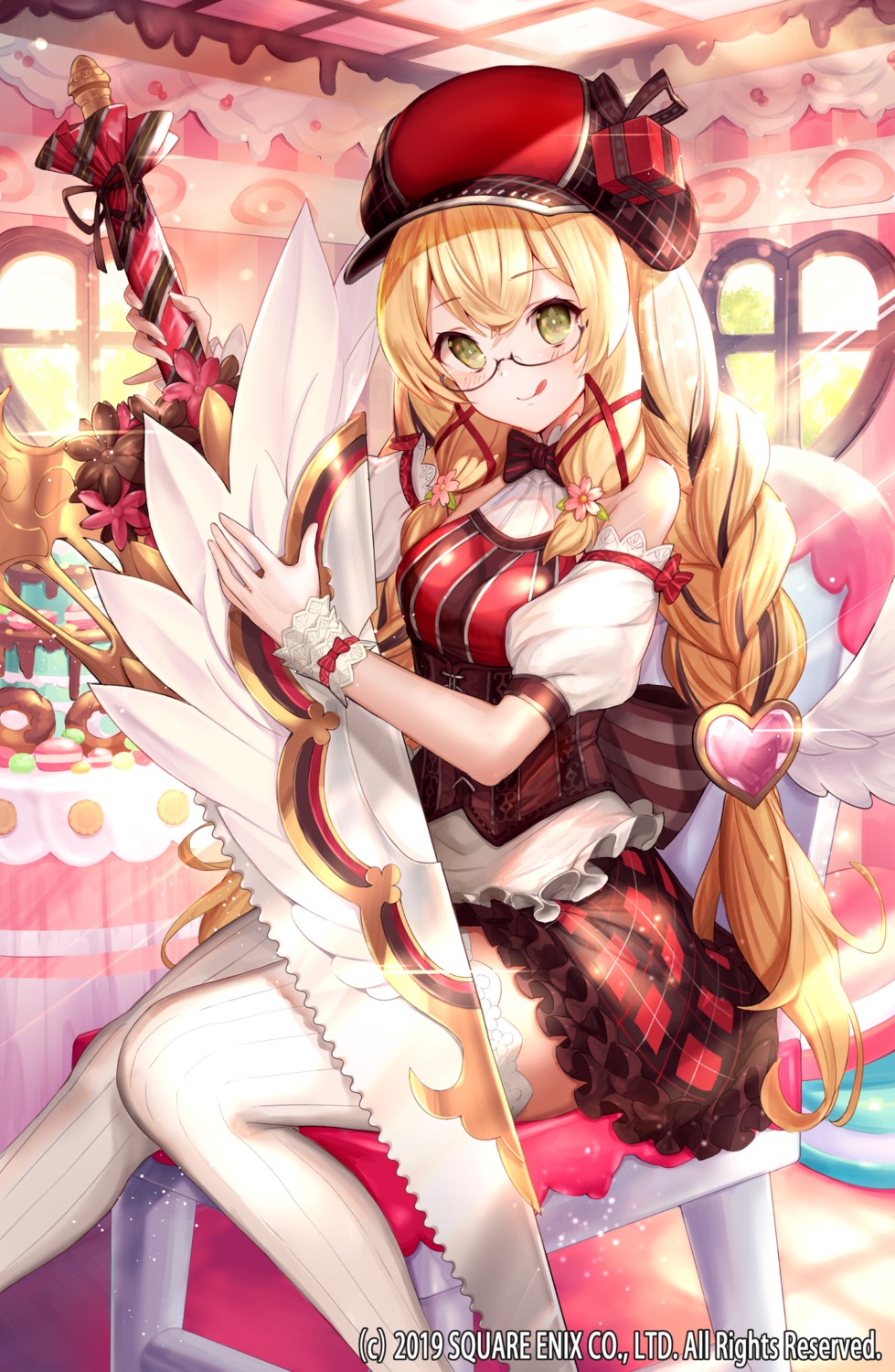 grimms_echoes matsumoto_mitsuaki megane thighhighs weapon wings