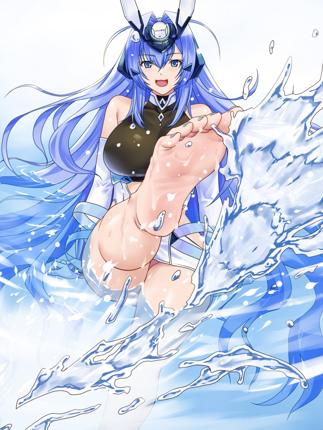 azur_lane feet new_jersey_(azur_lane) skirt_lift tagme wet