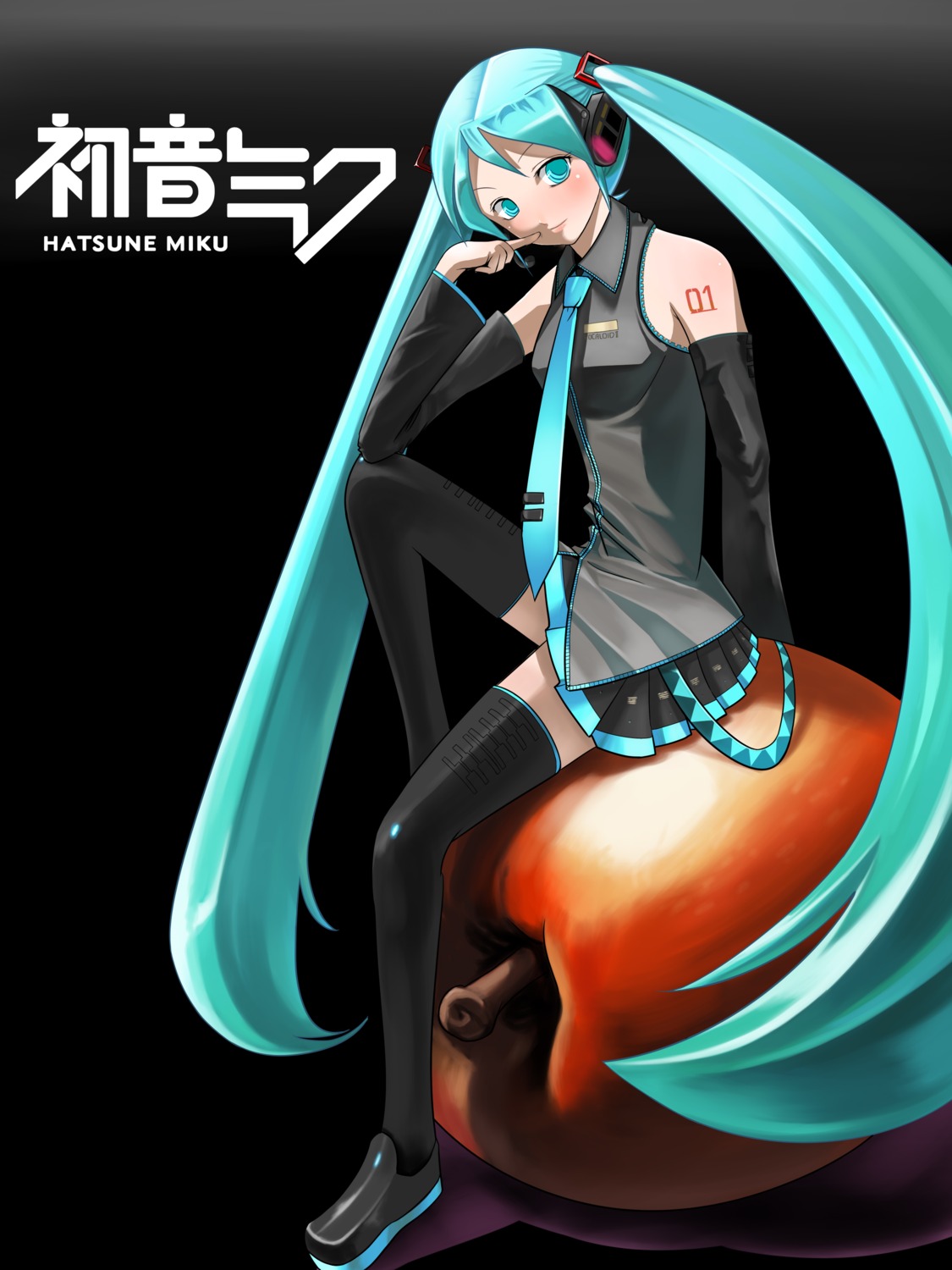 hatsune_miku tattoo thighhighs vocaloid