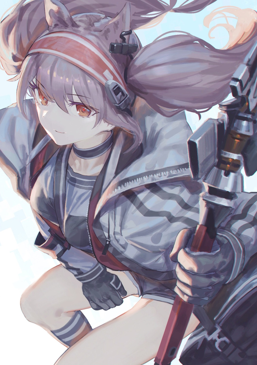 angelina_(arknights) animal_ears arknights lynchis weapon