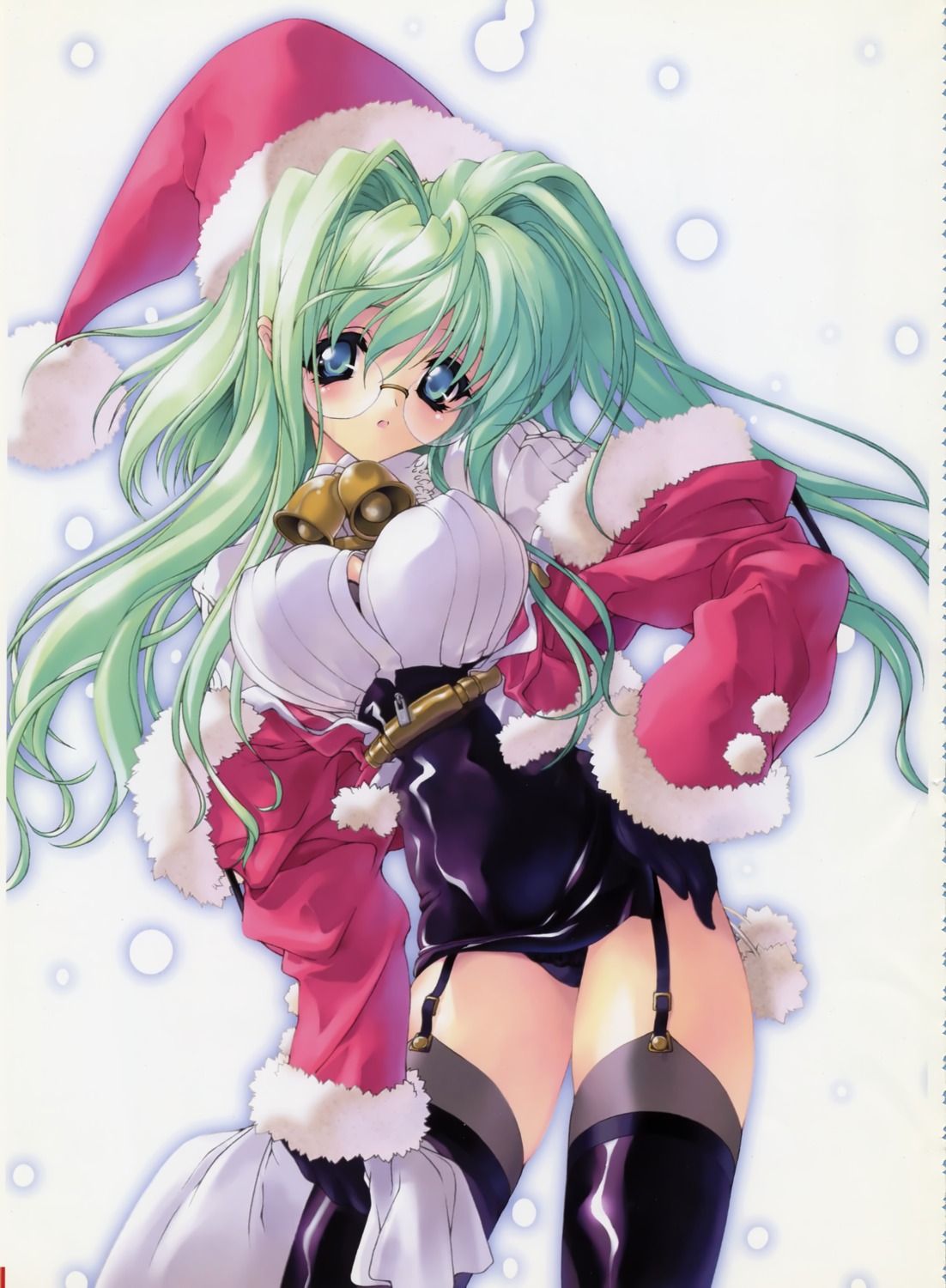 christmas erect_nipples megane miwa_yoshikazu stockings synthetic_garden thighhighs