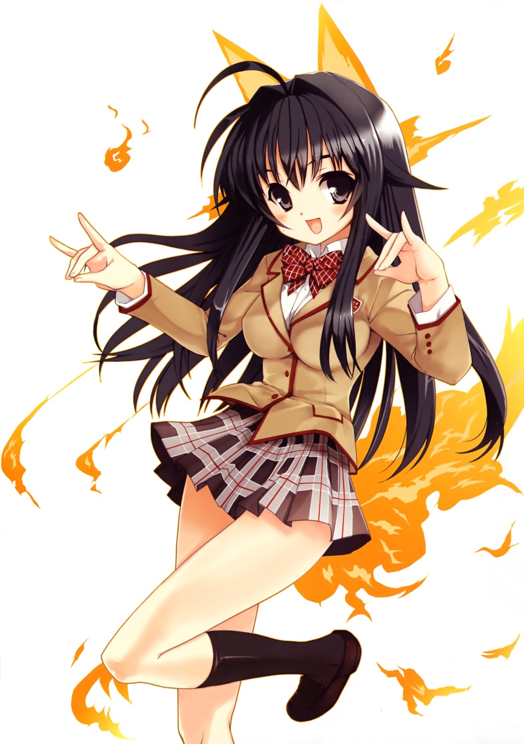 animal_ears kanokon kitsune koin minamoto_chizuru seifuku tail