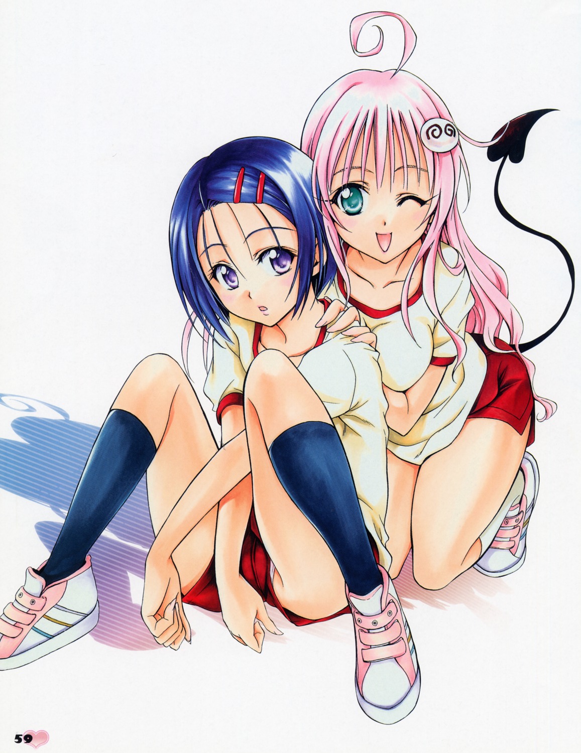 gym_uniform lala_satalin_deviluke pantsu sairenji_haruna tail to_love_ru yabuki_kentarou