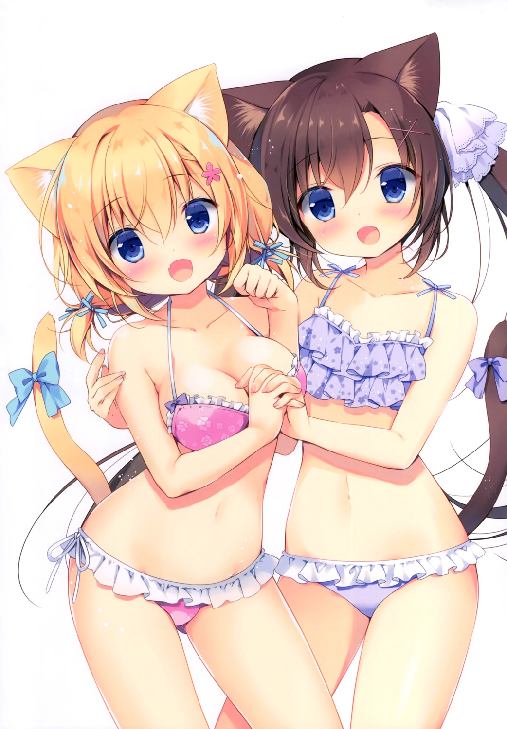 animal_ears bikini canvas+garden cleavage kurumina_(canvas+garden) miyasaka_miyu nekomimi neneka_(canvas+garden) swimsuits tail